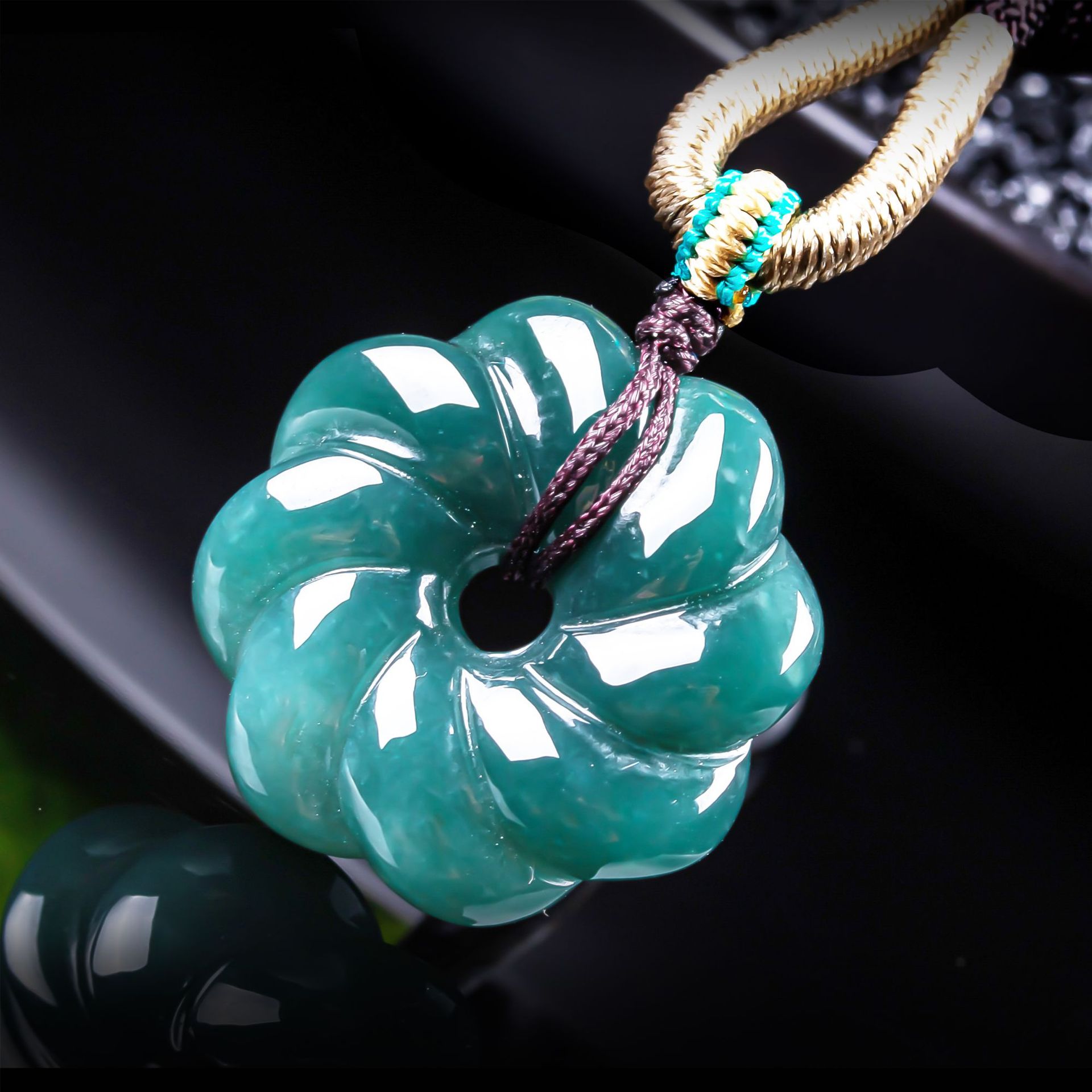 Jewelry & Watches Sp Z Oo Opinie - Natural Burmese Jadeite Flower Pendant Necklace