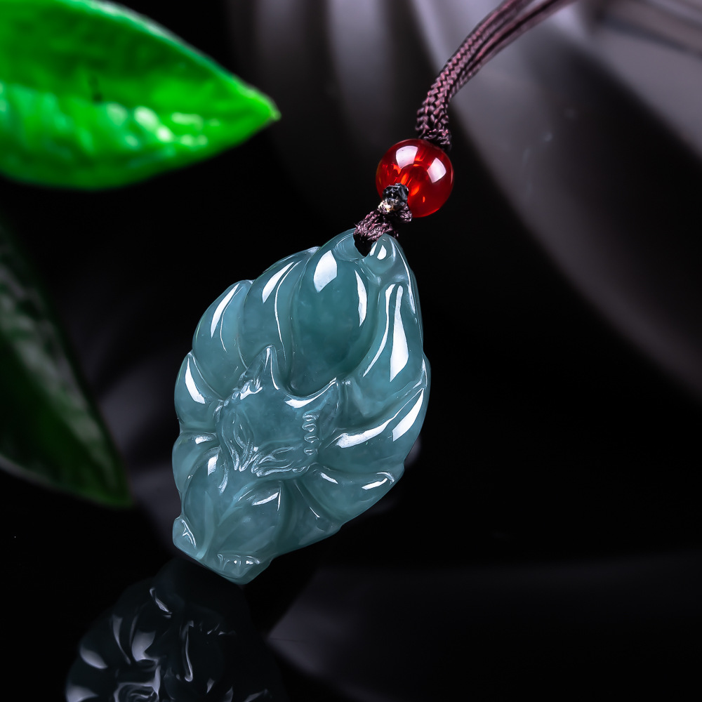 Jewelry & Watches Sp Z Oo Opinie - Natural Burmese Jadeite Fox Pendant Necklace