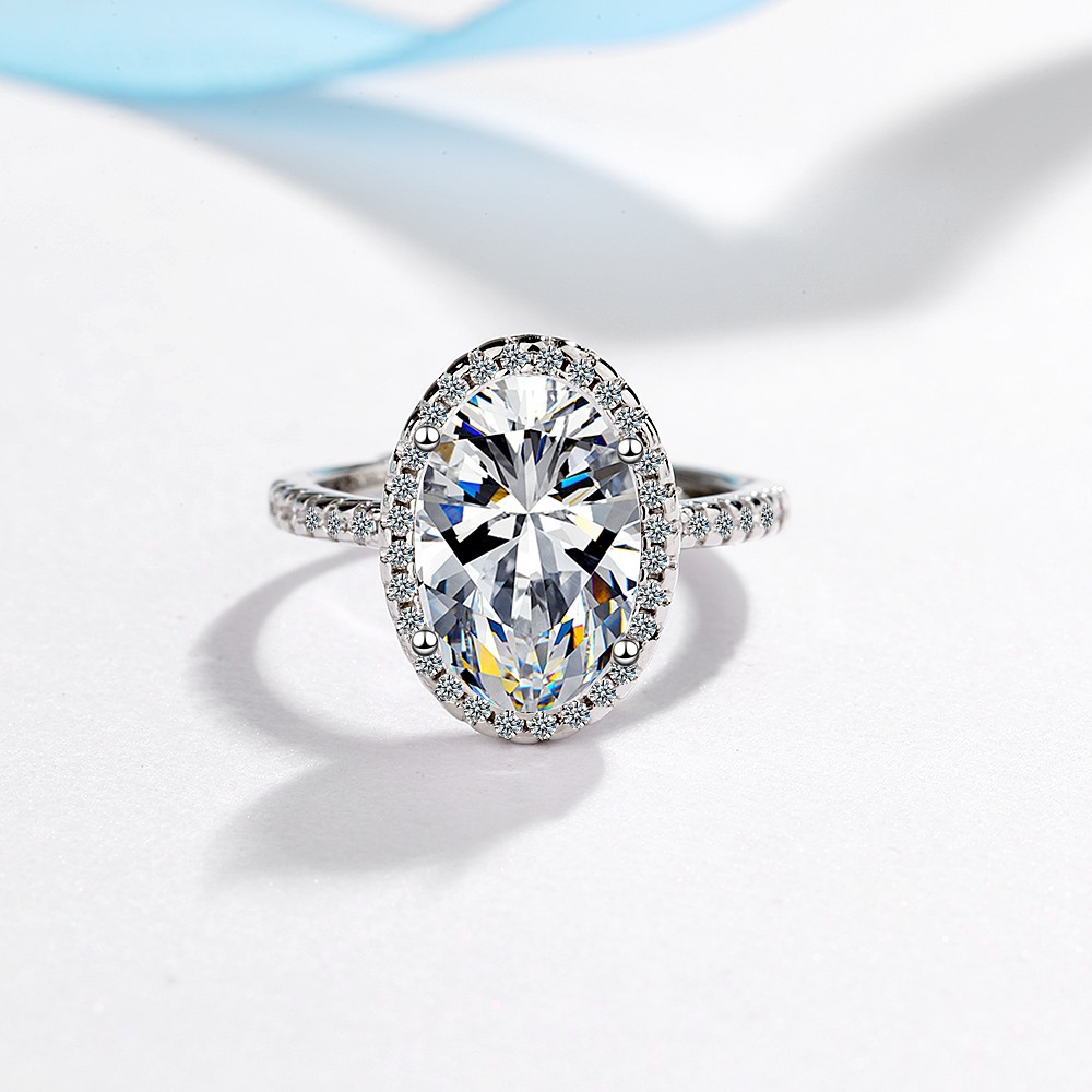 Statement Cocktail Ring - New 925 Sterling Silver 5ct Moissanite