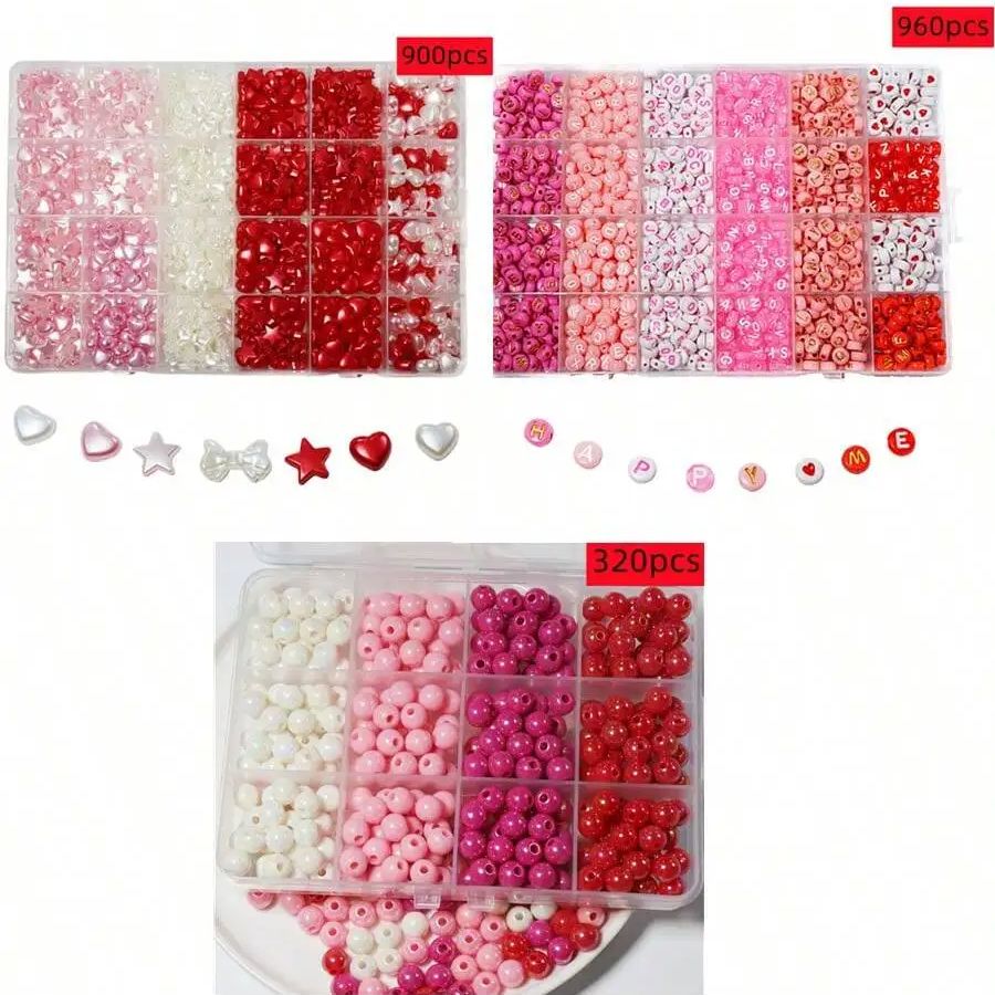 Jewelry Quotes - 320/900/960pcs Acrylic Letter Beads, Star, Heart,