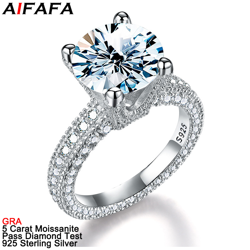 5 Carat Real Moissanite Diamon - Sterling Silver Ring 评论和价格