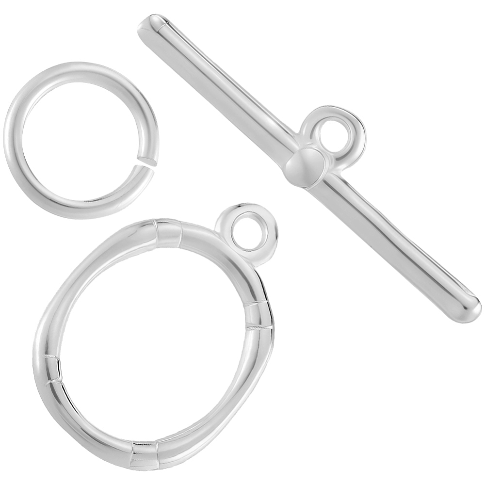 Brass Toggle Clasps with Brass - Sterling Silver Ring 评论和价格