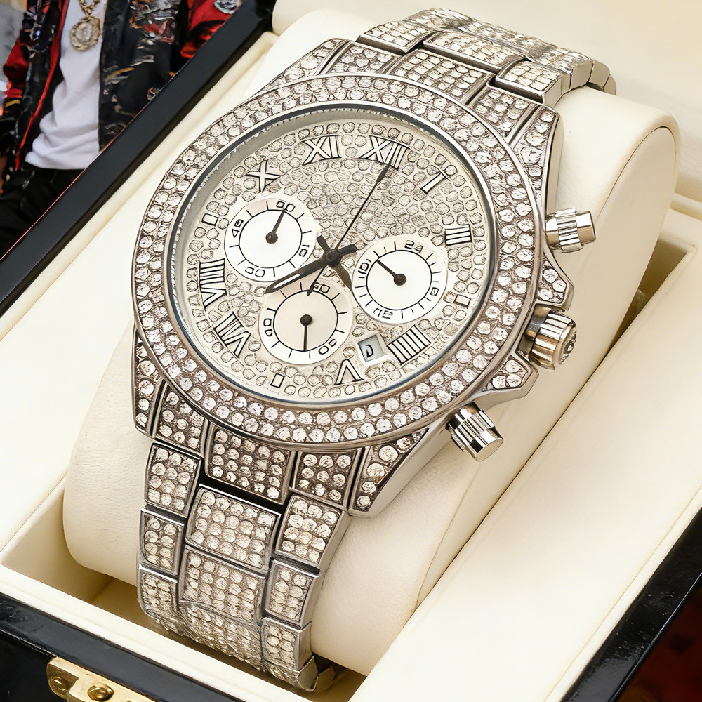 NO Logo Silver Gold Full Diamo - Jewelry And Watches Luxury Brand 评论和价格