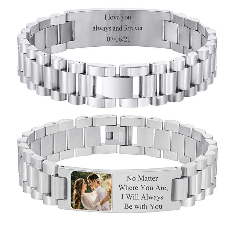 Custom Picture Text Bracelet W - Jewelry Watches Men 评论和价格