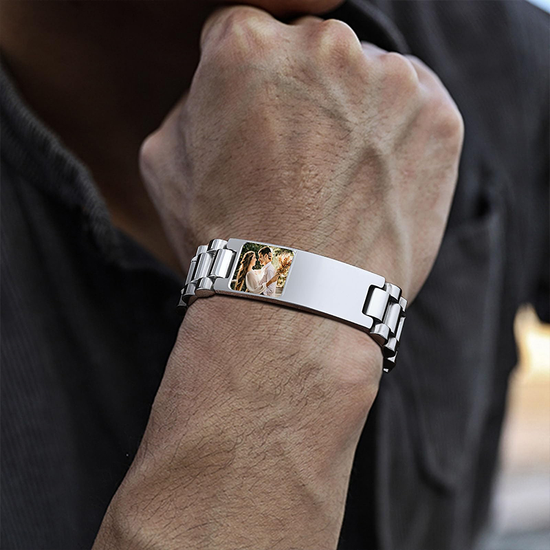 Custom Picture Text Bracelet W - Jewelry Watches Men 评论和价格