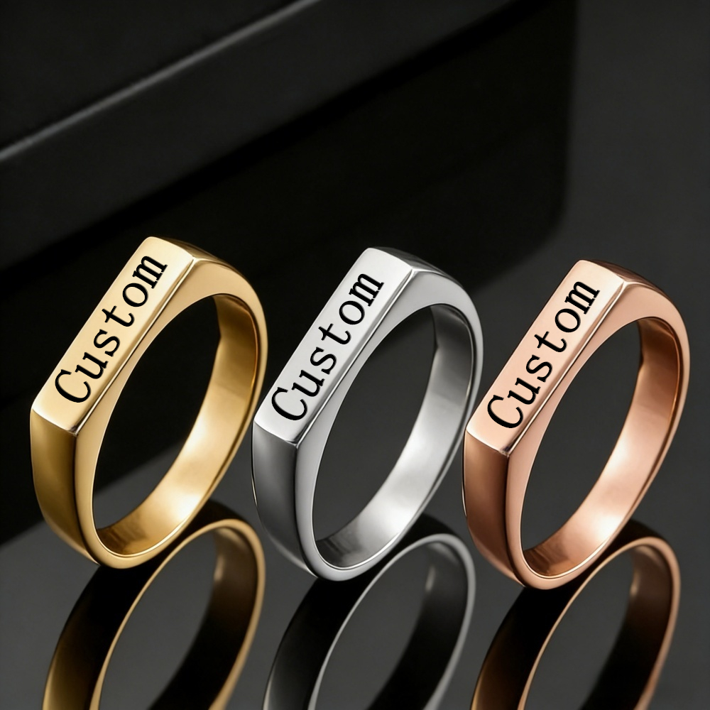Customized Engrave Name Photo  - Statement Cocktail Ring 评论和价格