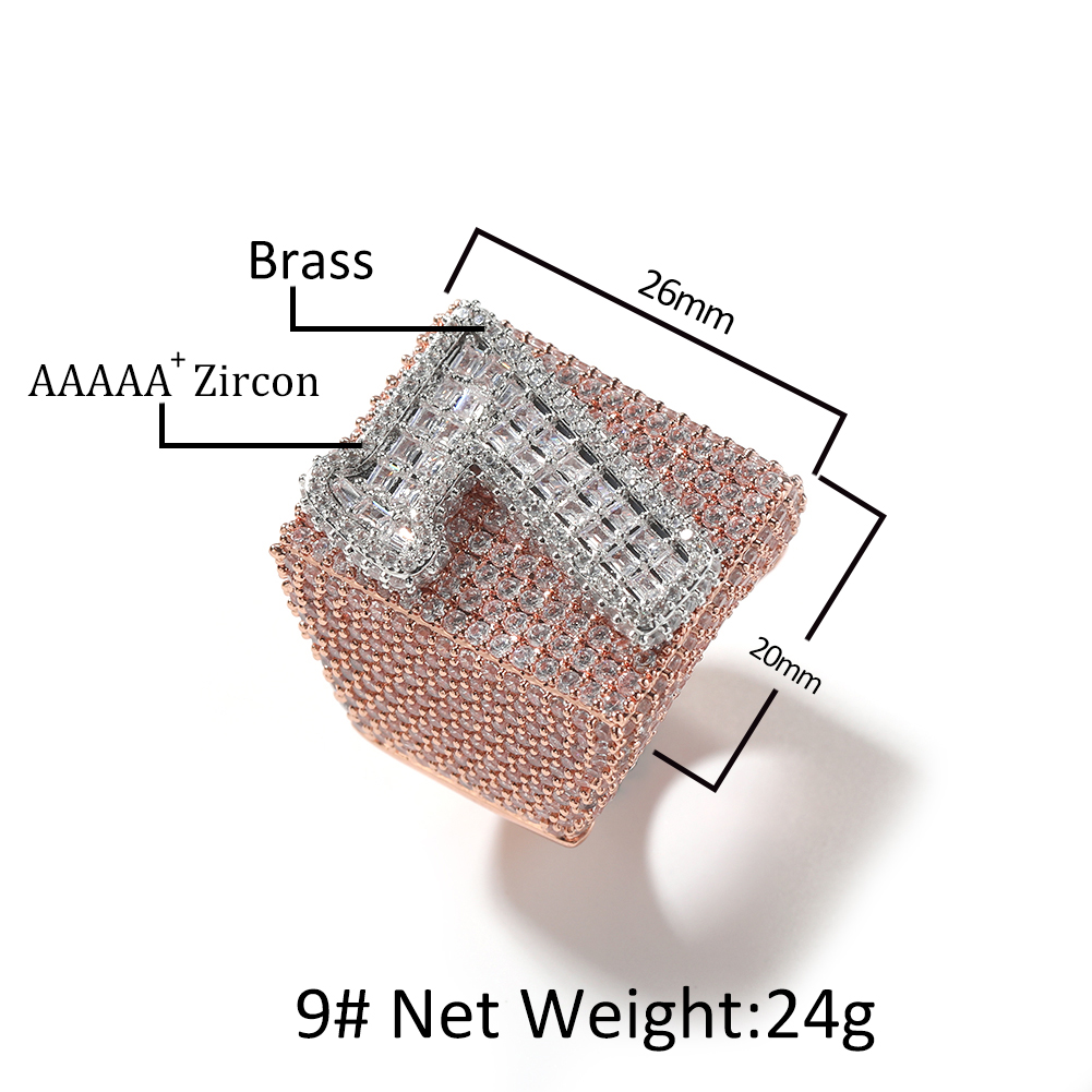 Uwin Big Square Custom Rings T - Statement Cocktail Ring 评论和价格