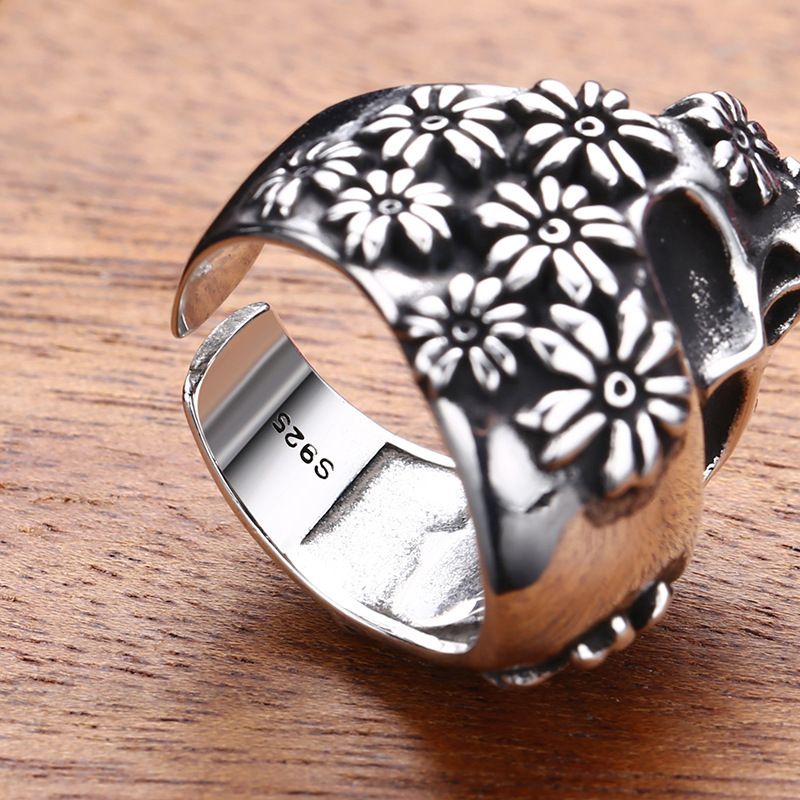 925 sterling silver skull ring - Sterling Silver Ring 评论和价格
