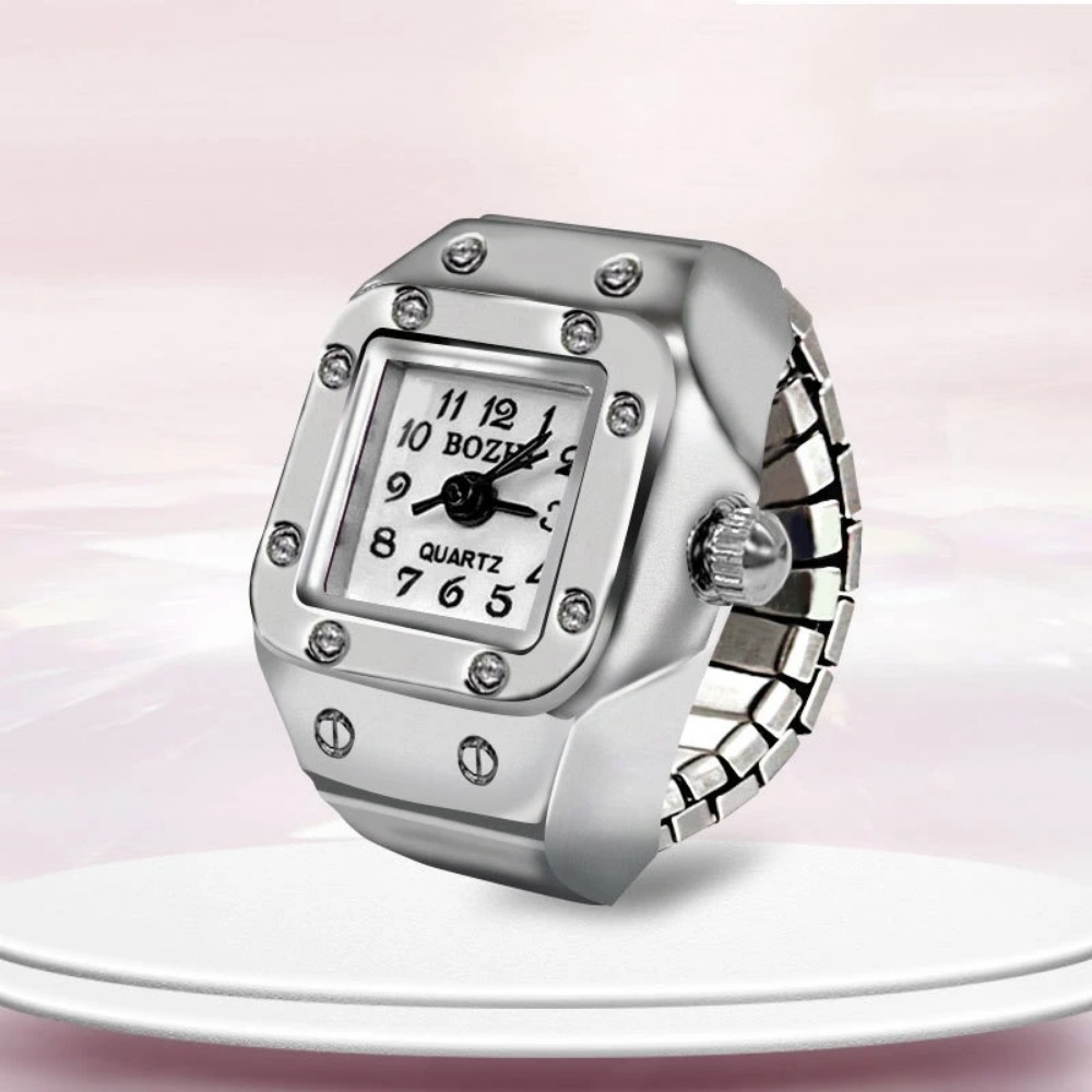 Creative Square Dial Ring Watc - Jewelry Watches Men 评论和价格