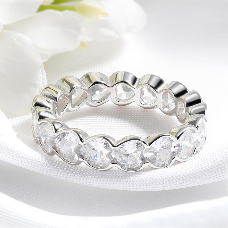 Women 3‑4mm Heart Cut D‑Color  - Statement Cocktail Ring 评论和价格