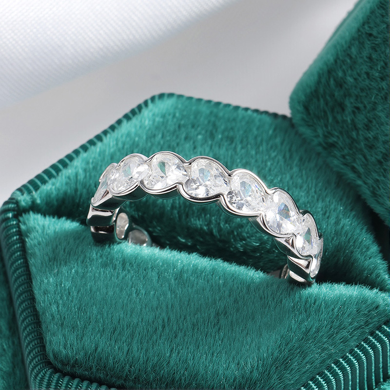 Women 3‑4mm Heart Cut D‑Color  - Statement Cocktail Ring 评论和价格