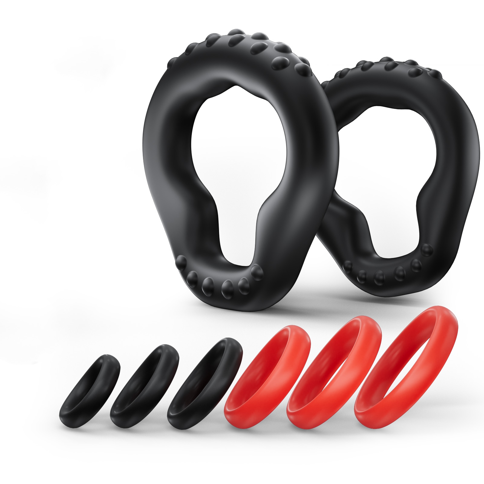 KUSHOR 8 PCS Silicone Penis Ri - Couple Ring Set 评论和价格