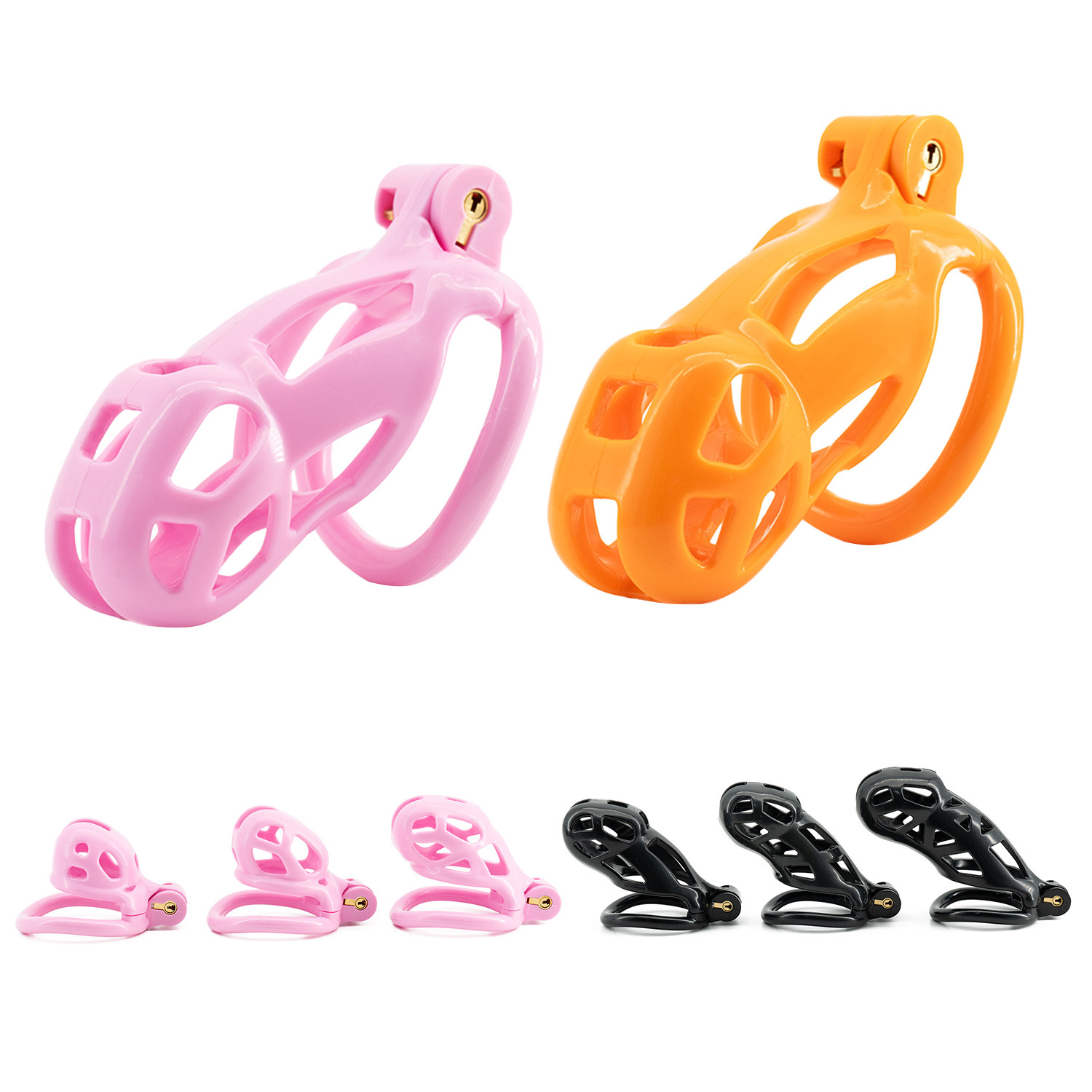6 sizes CB Nylon Chastity Cage - Couple Ring Set 评论和价格