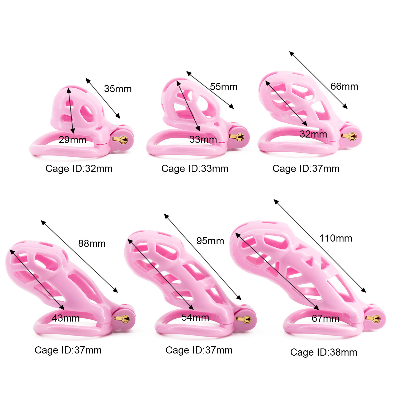 6 sizes CB Nylon Chastity Cage - Couple Ring Set 评论和价格