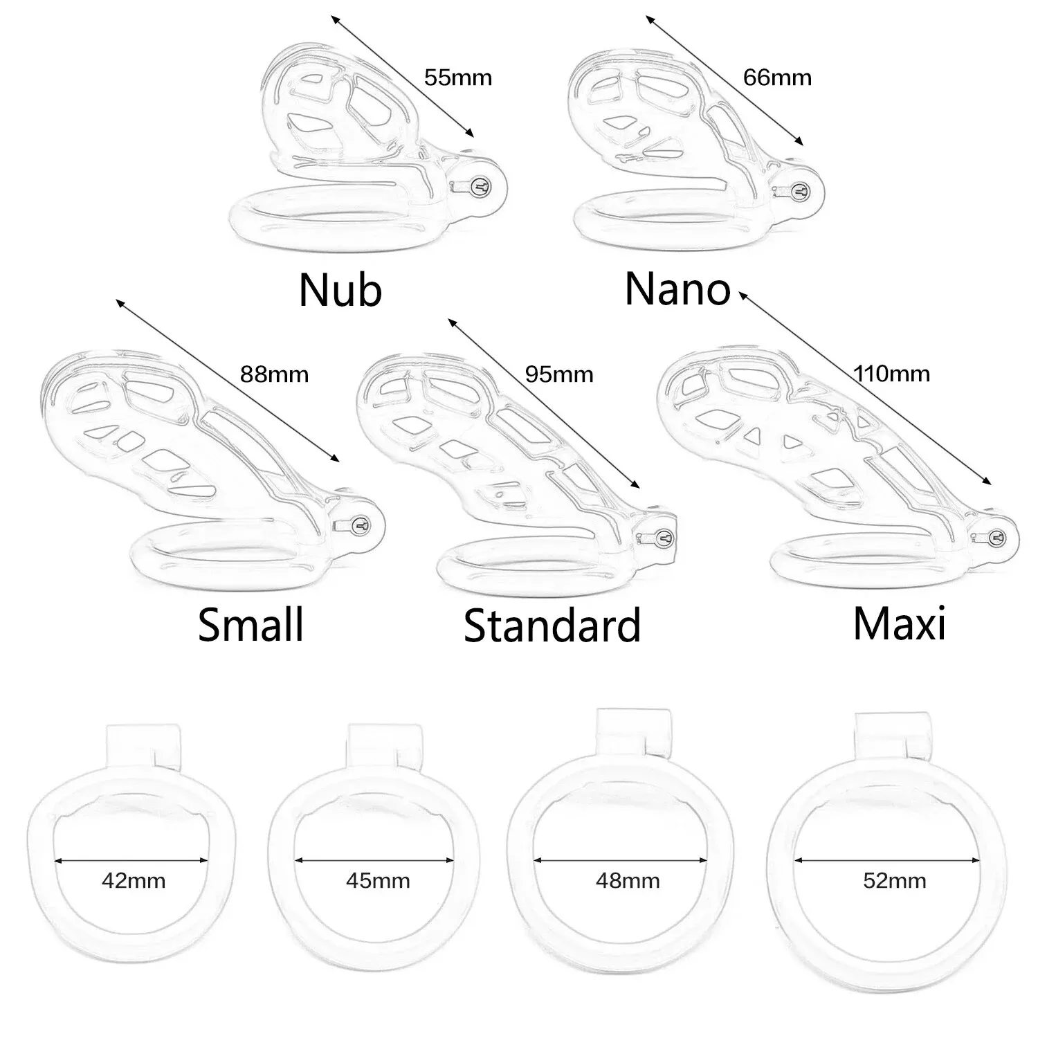 6 sizes CB Nylon Chastity Cage - Couple Ring Set 评论和价格