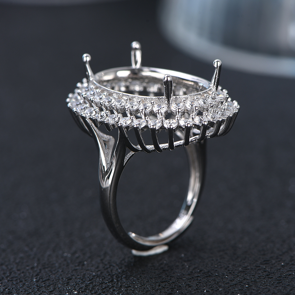 13x18mm S925 Sterling Silver R - Sterling Silver Ring 评论和价格
