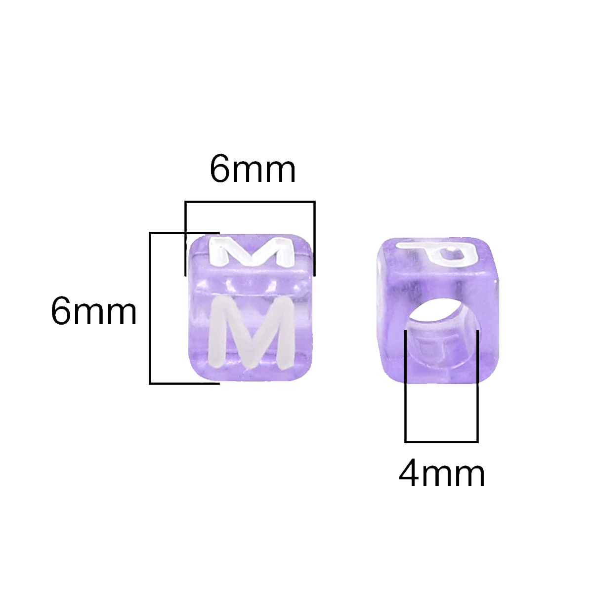 6x6mm Acrylic Translucent Squa - Jewelry Quotes 评论和价格