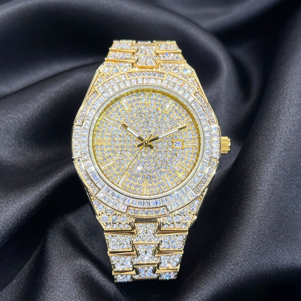 Hot Sell Gold Ice Watch For Me - Jewelry And Watches Luxury Brand 评论和价格