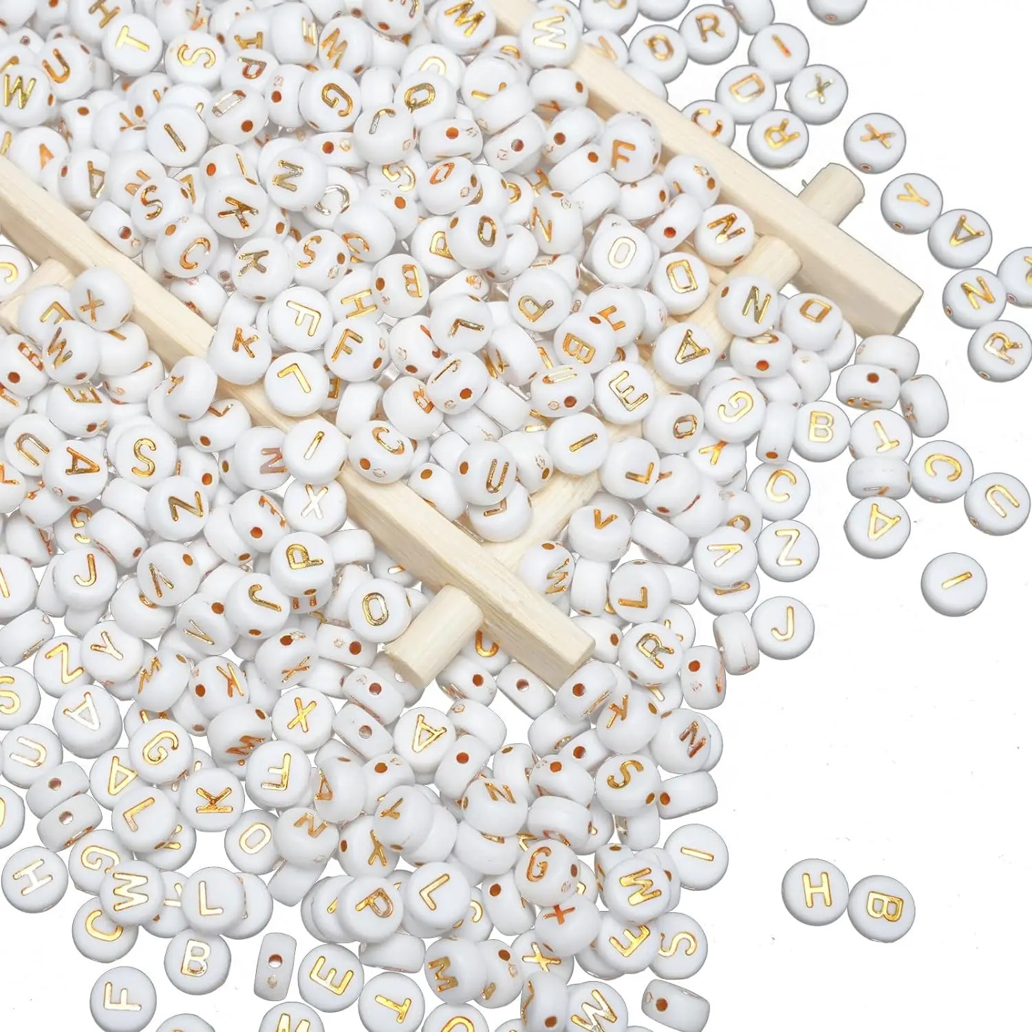 1000 Letter Beads White Circul - Jewelry Quotes 评论和价格