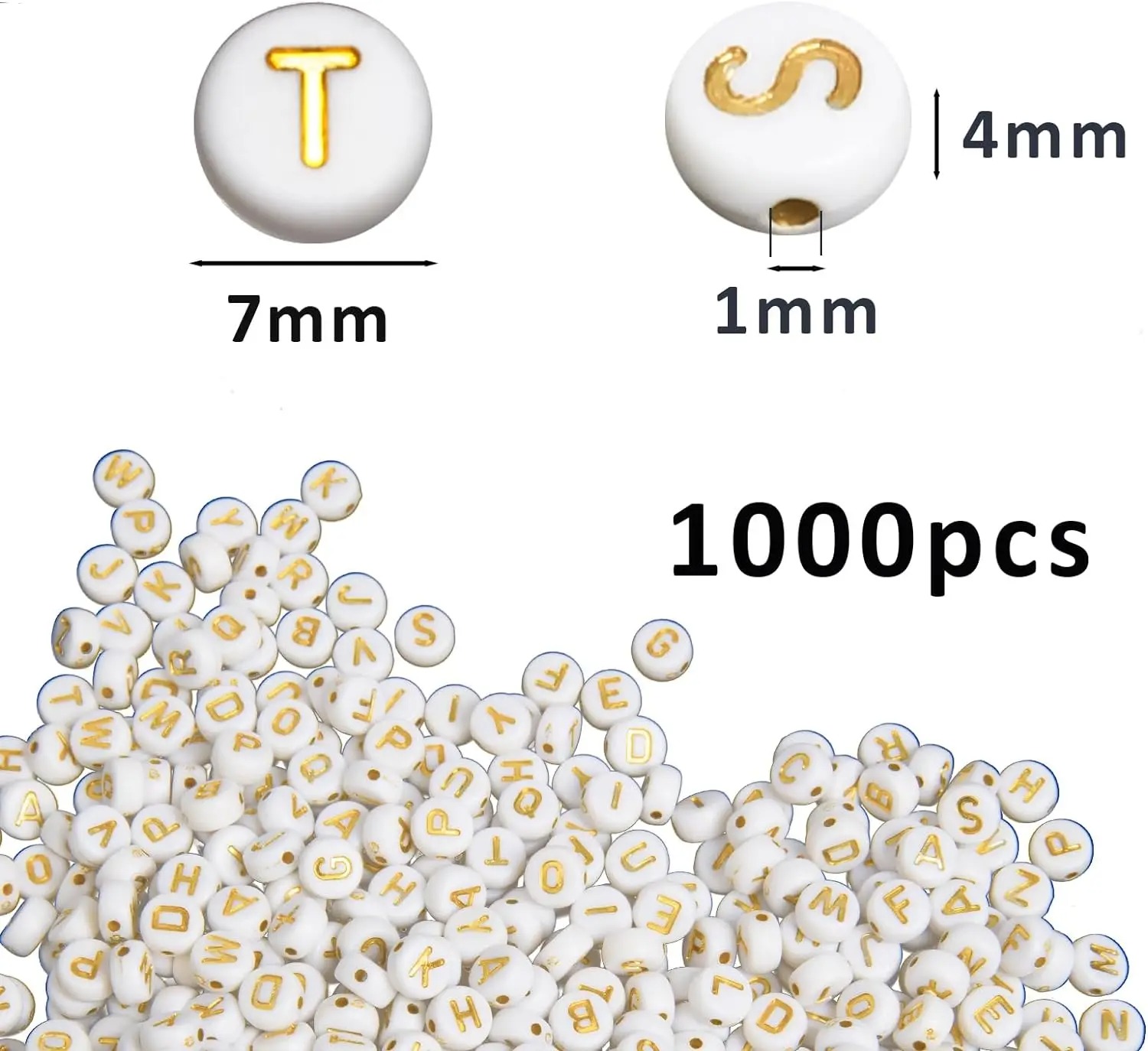 1000 Letter Beads White Circul - Jewelry Quotes 评论和价格