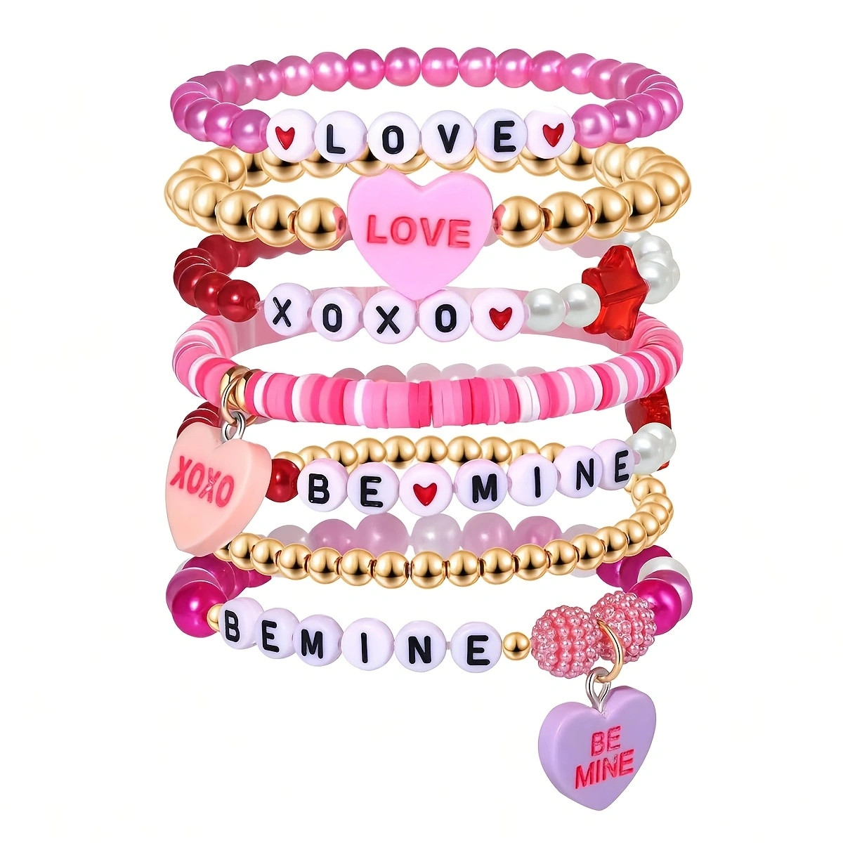 500/250pcs 7mm Pink Letter, Va - Jewelry Quotes 评论和价格