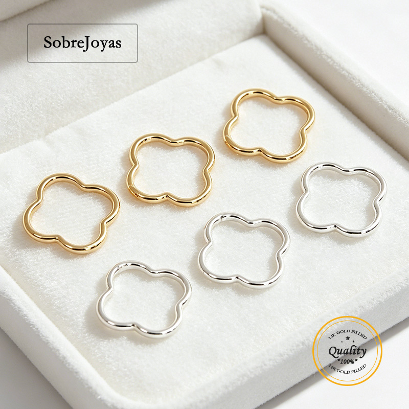 10mm Four-Leaf Clover Jump Rin - Sterling Silver Ring 评论和价格