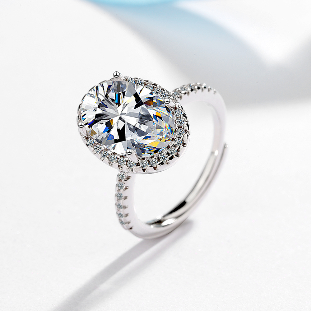 New 925 Sterling Silver 5ct Mo - Statement Cocktail Ring 评论和价格