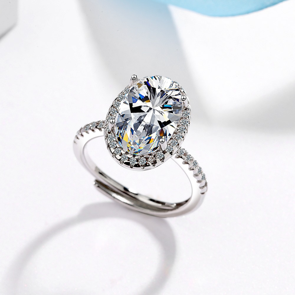 New 925 Sterling Silver 5ct Mo - Statement Cocktail Ring 评论和价格