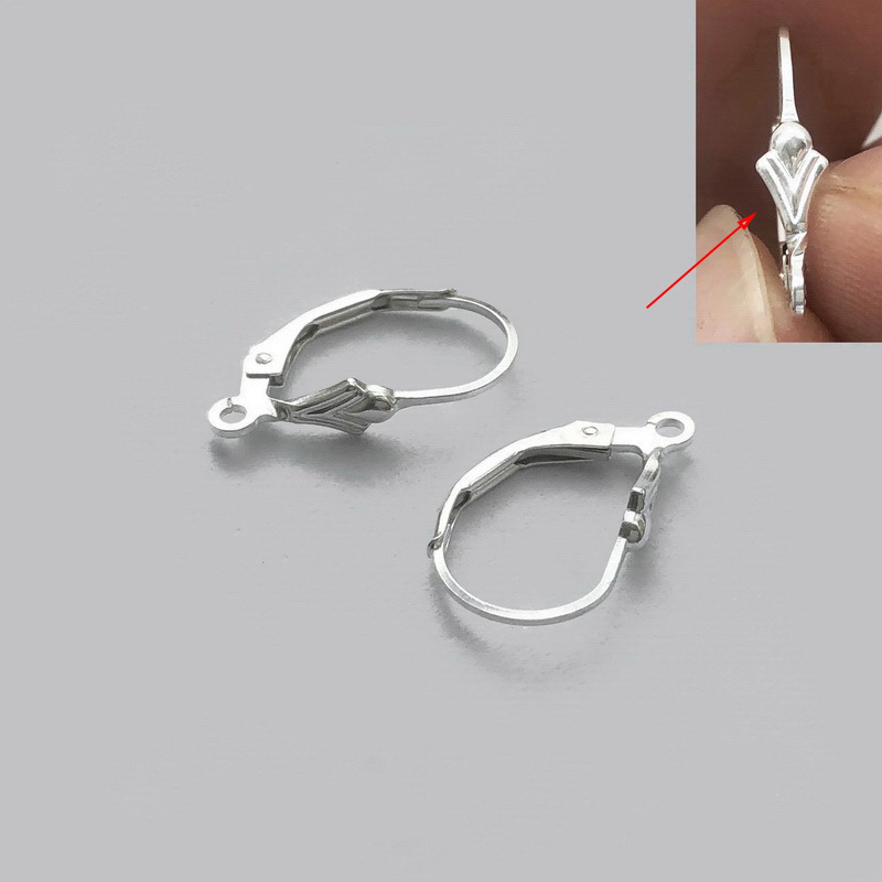 Fleur De Lis Leverback Ear Wir - Sterling Silver Ring 评论和价格
