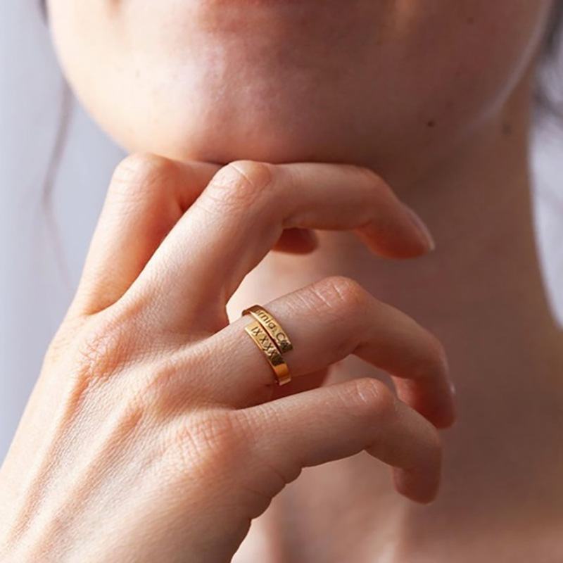 Stainless Steel Dating Ring Wo - Couple Ring Set 评论和价格