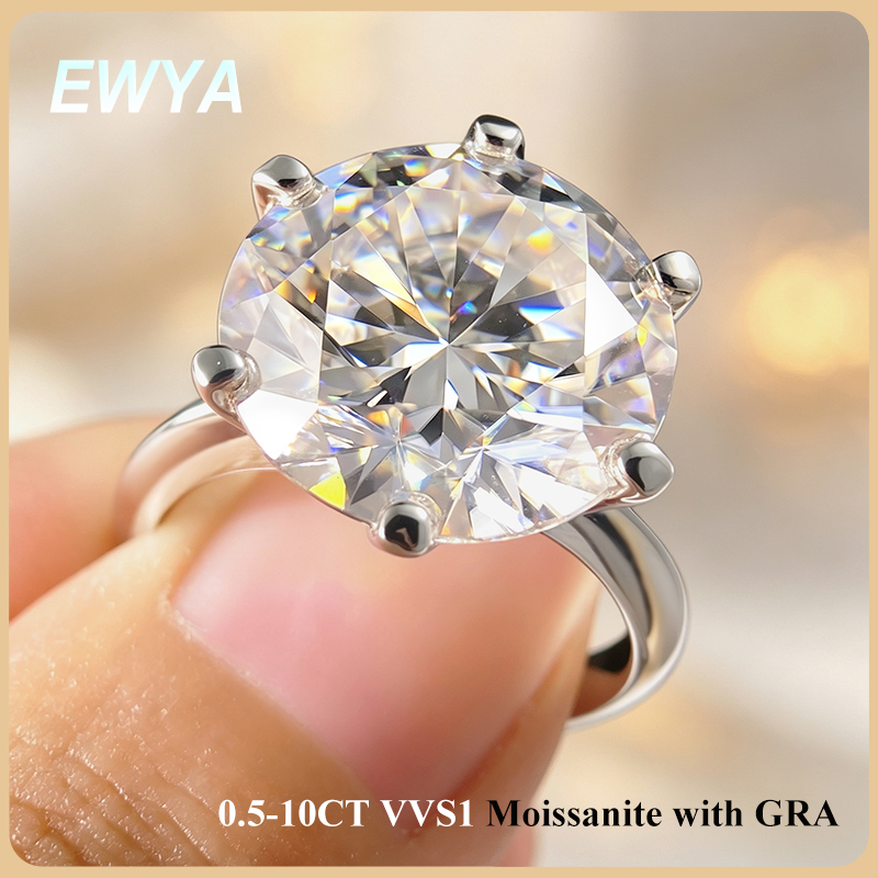 EWYA GRA Certified 0.5-10CT D  - Sterling Silver Ring 评论和价格