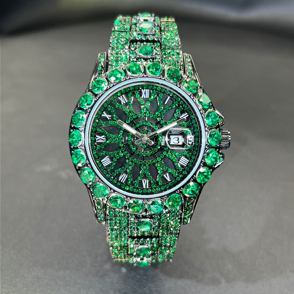 Green Diamond Watch For Men Br - Jewelry And Watches Luxury Brand 评论和价格