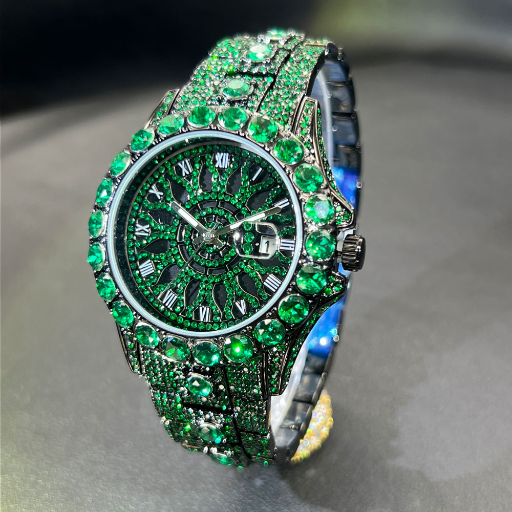 Green Diamond Watch For Men Br - Jewelry And Watches Luxury Brand 评论和价格