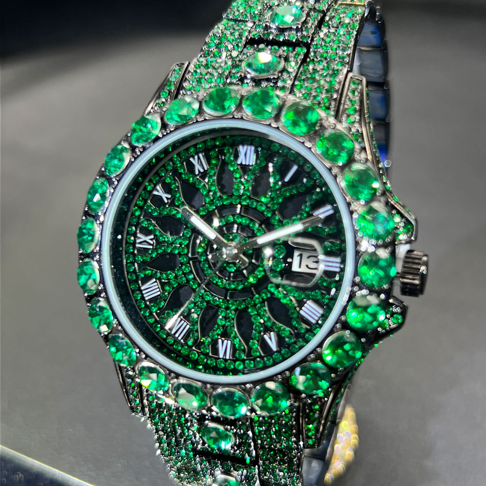 Green Diamond Watch For Men Br - Jewelry And Watches Luxury Brand 评论和价格