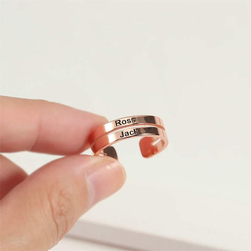 Personalized Stainless Steel E - Couple Ring Set 评论和价格